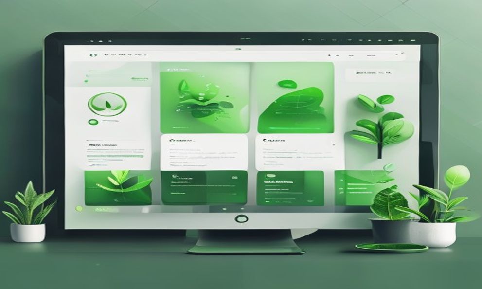 Interfaccia utente minimalista con elementi verdi su schermo