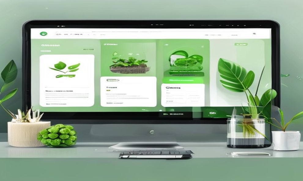 Piattaforma e-commerce per prodotti biologici con interfaccia chiara e verde
