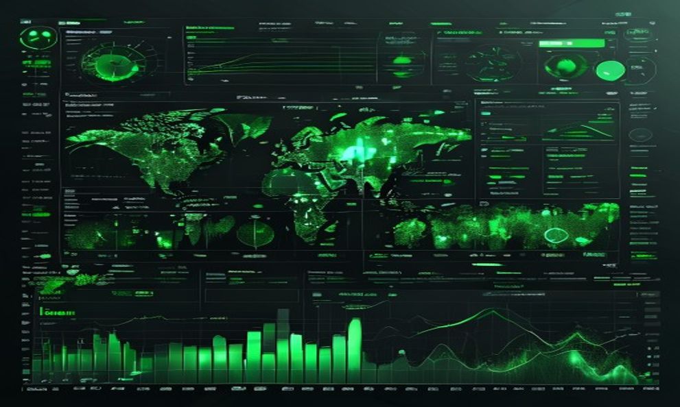 Dashboard di monitoraggio carbon footprint con grafici interattivi